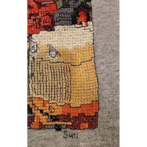 Fruit Of The Loom XL Embroidered Farm Tractor Barn Pullover Sweatshirt Vintage - Picture 3 of 10